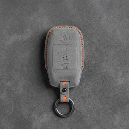 Kia Hand - Stitched Alcantara Key Fob Cover – Block Smart Key 4 - Button - Dark gray