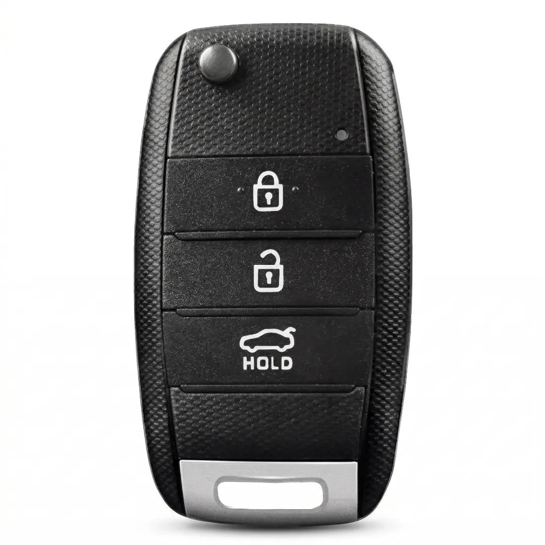 Kia Hand - Stitched Alcantara Key Fob Cover – Flip Key 3 - Button - Dark charcoal