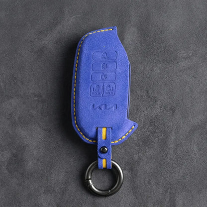 Kia Hand-Stitched Alcantara Key Fob Cover – Side-Button Smart Key