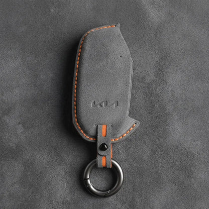 Kia Hand-Stitched Alcantara Key Fob Cover – Side-Button Smart Key