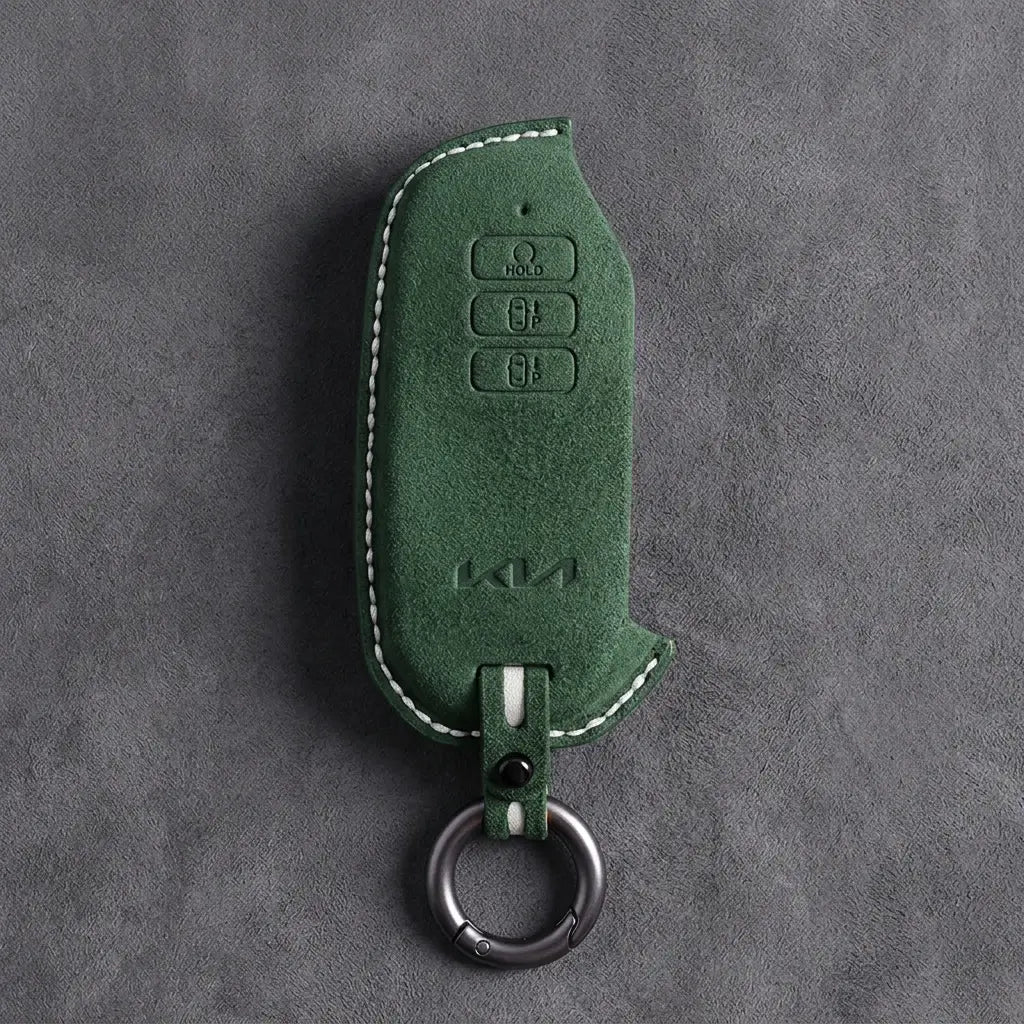 Kia Hand-Stitched Alcantara Key Fob Cover – Side-Button Smart Key