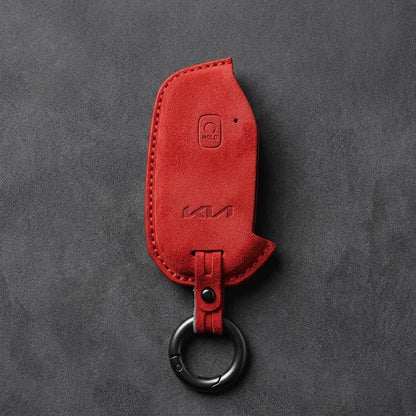 Kia Hand-Stitched Alcantara Key Fob Cover – Side-Button Smart Key