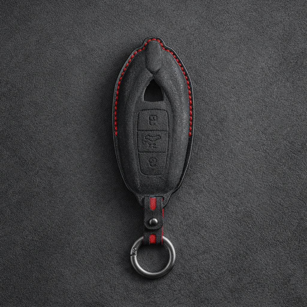 Lamborghini Urus Hand - Stitched Alcantara Key Fob Cover - Dark charcoal