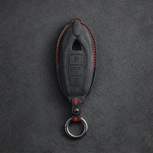 Lamborghini Urus Hand - Stitched Alcantara Key Fob Cover - Dark charcoal