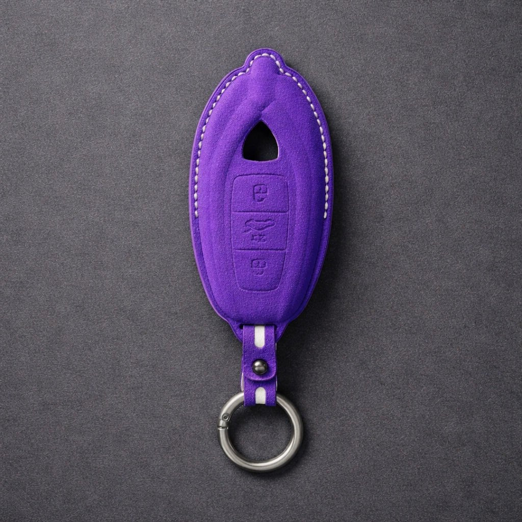 Lamborghini Urus Hand - Stitched Alcantara Key Fob Cover - Dark purple