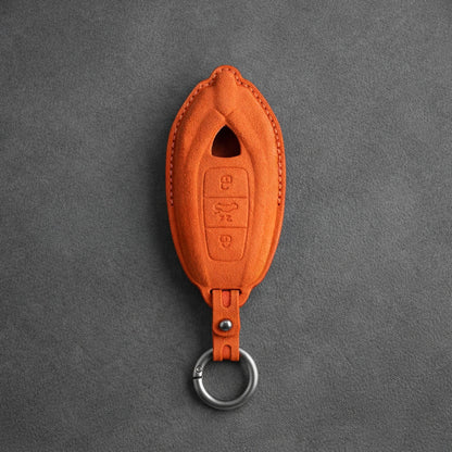 Lamborghini Urus Hand - Stitched Alcantara Key Fob Cover - Orange