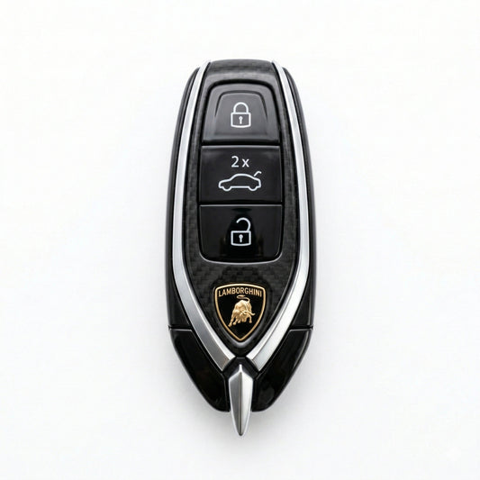 Lamborghini Urus Hand - Stitched Alcantara Key Fob Cover - White