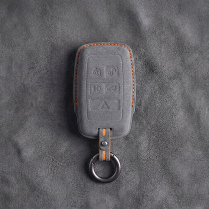 Land Rover Hand - Stitched Alcantara Key Fob Cover - Rectangular 5 - Button - Dark gray