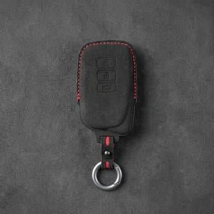 Lexus Hand - Stitched Alcantara Key Fob Cover – Asymmetric 3 - Button - Dark charcoal