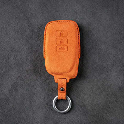 Lexus Hand - Stitched Alcantara Key Fob Cover – Asymmetric 3 - Button - Orange