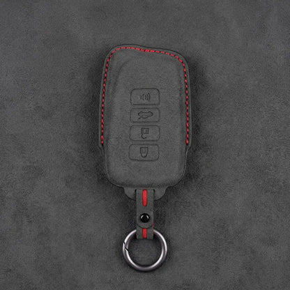 Lexus Hand-Stitched Alcantara Key Fob Cover – Block 4-Button - Dark Charcoal