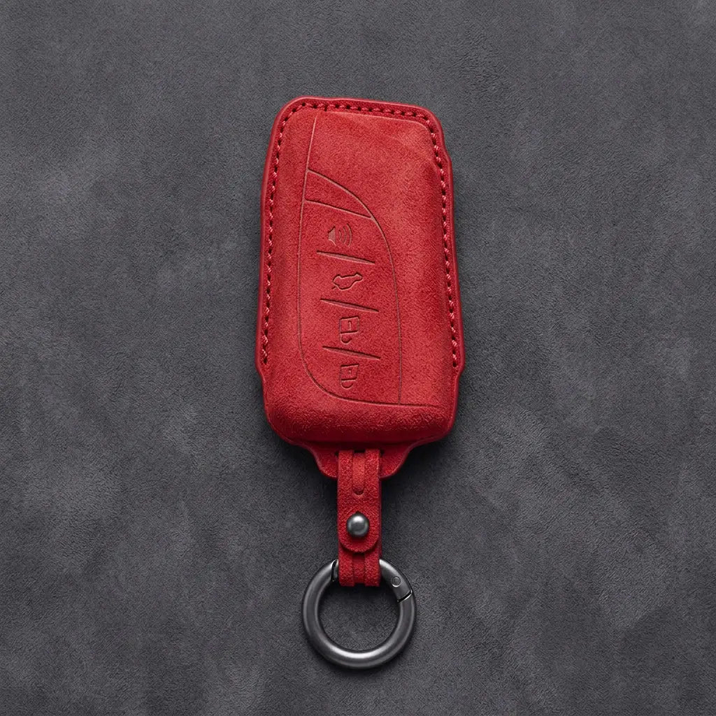 Lexus Hand-Stitched Alcantara Key Fob Cover – Curved Smart Key Red