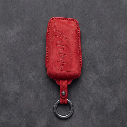 Lexus Hand-Stitched Alcantara Key Fob Cover – Curved Smart Key Red