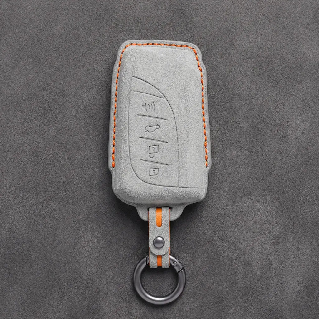 Lexus Hand-Stitched Alcantara Key Fob Cover – Curved Smart Key White