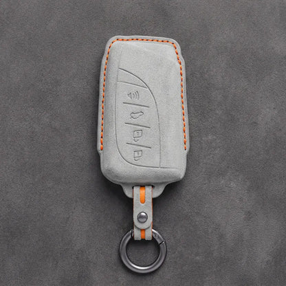 Lexus Hand-Stitched Alcantara Key Fob Cover – Curved Smart Key White