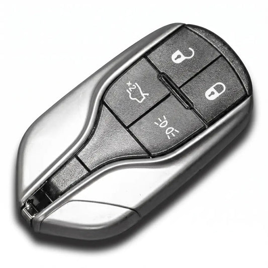 Maserati Hand - Stitched Alcantara Key Fob Cover – Shield 4 - Button - Dark charcoal