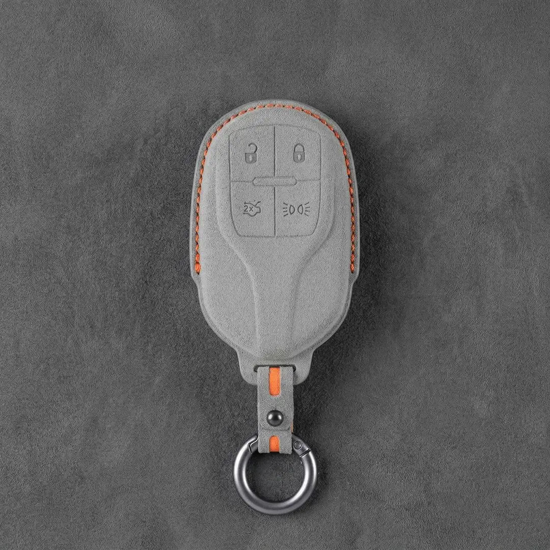 Maserati Hand - Stitched Alcantara Key Fob Cover – Shield 4 - Button - Dark gray