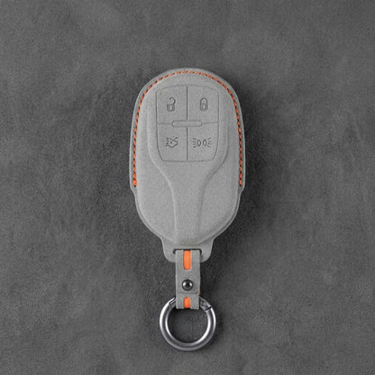 Maserati Hand - Stitched Alcantara Key Fob Cover – Shield 4 - Button - Dark gray