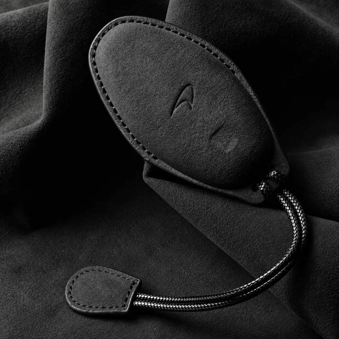 McLaren Suede Key Fob Case – Oval 3-Button - Black Back Side