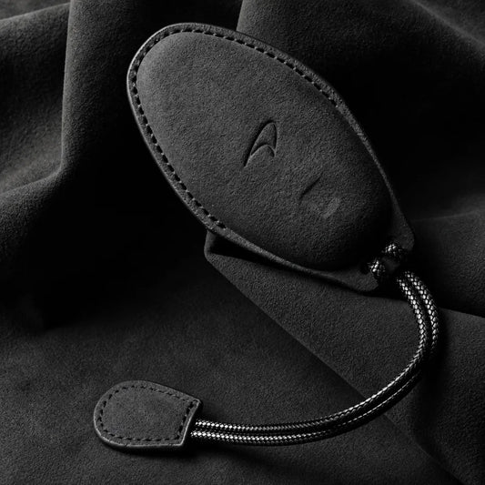 McLaren Suede Key Fob Case – Oval 3-Button - Black Back Side