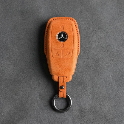 Mercedes - Benz Alcantara Key Fob - Chrome SmartKey 4 - Button - Orange