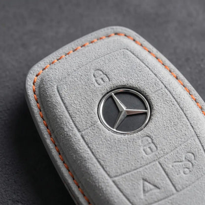 Mercedes - Benz Alcantara Key Fob - Chrome SmartKey 4 - Button - White