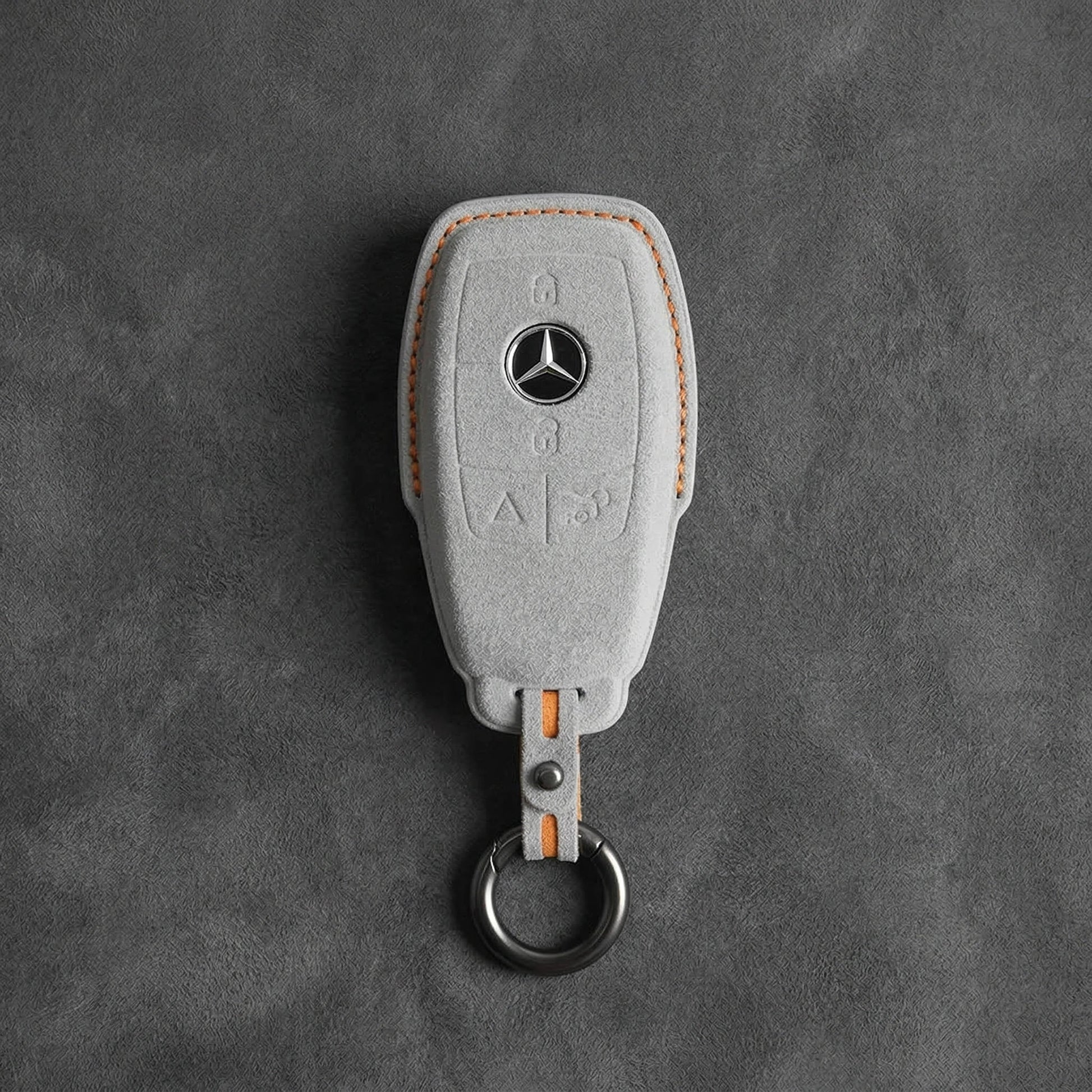 Mercedes - Benz Alcantara Key Fob - Chrome SmartKey 4 - Button - White