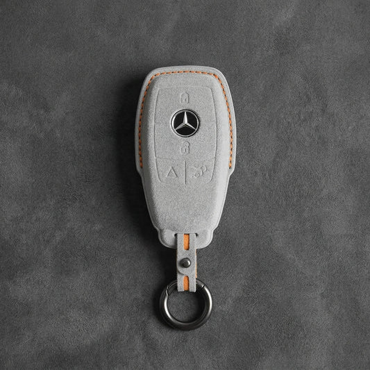 Mercedes - Benz Alcantara Key Fob - Chrome SmartKey 4 - Button - White