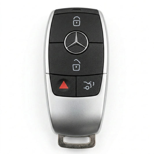 Mercedes - Benz Alcantara Key Fob - Chrome SmartKey 4 - Button - White