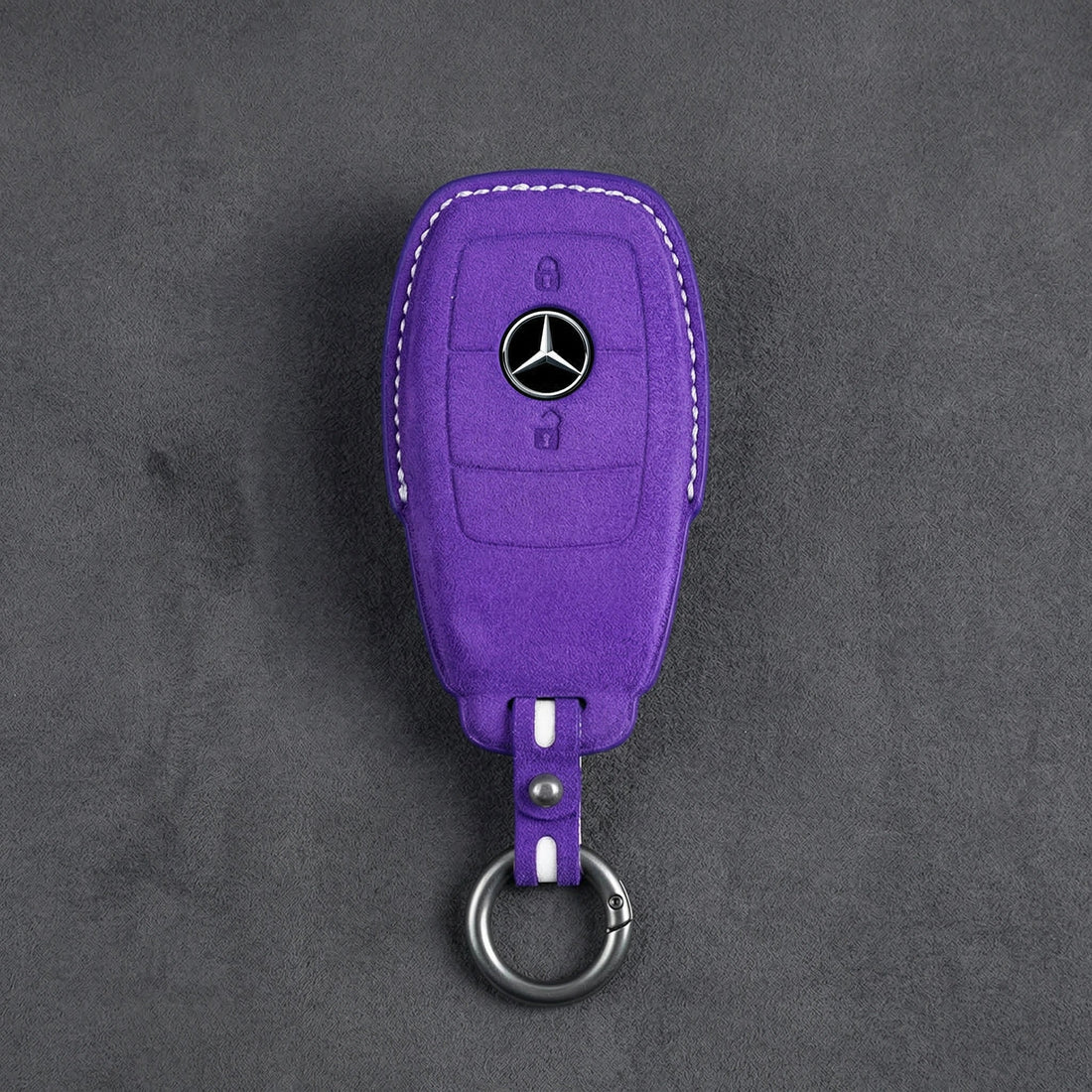Mercedes - Benz Alcantara Key Fob – Contemporary 2 - Button - Dark purple