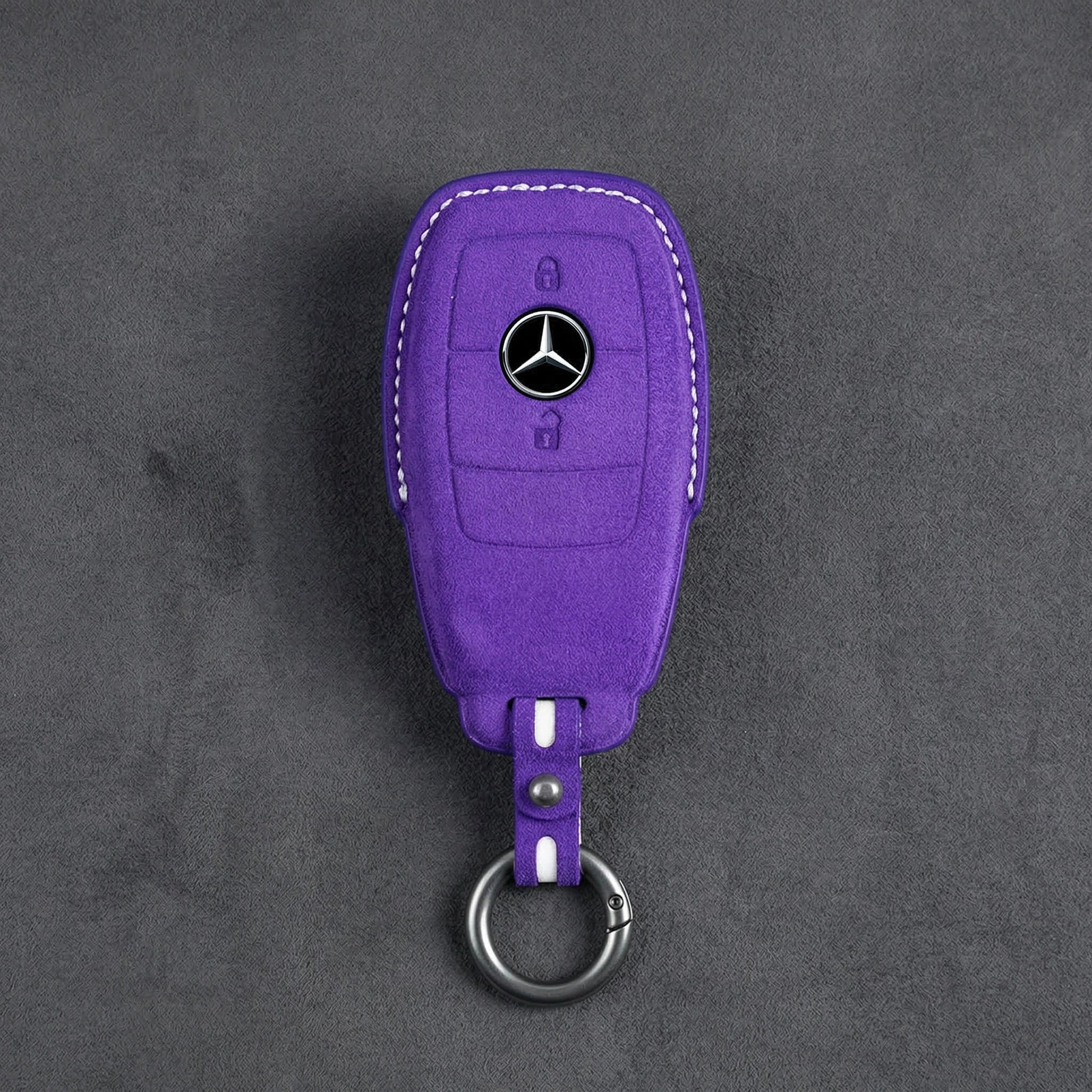 Mercedes - Benz Alcantara Key Fob – Contemporary 2 - Button - Dark purple