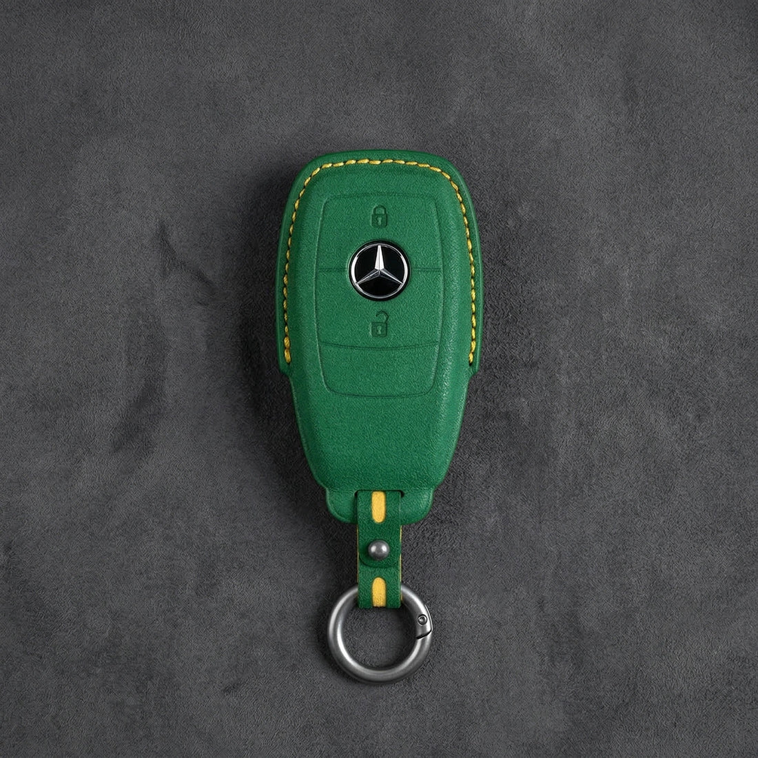 Mercedes - Benz Alcantara Key Fob – Contemporary 2 - Button - Grass green