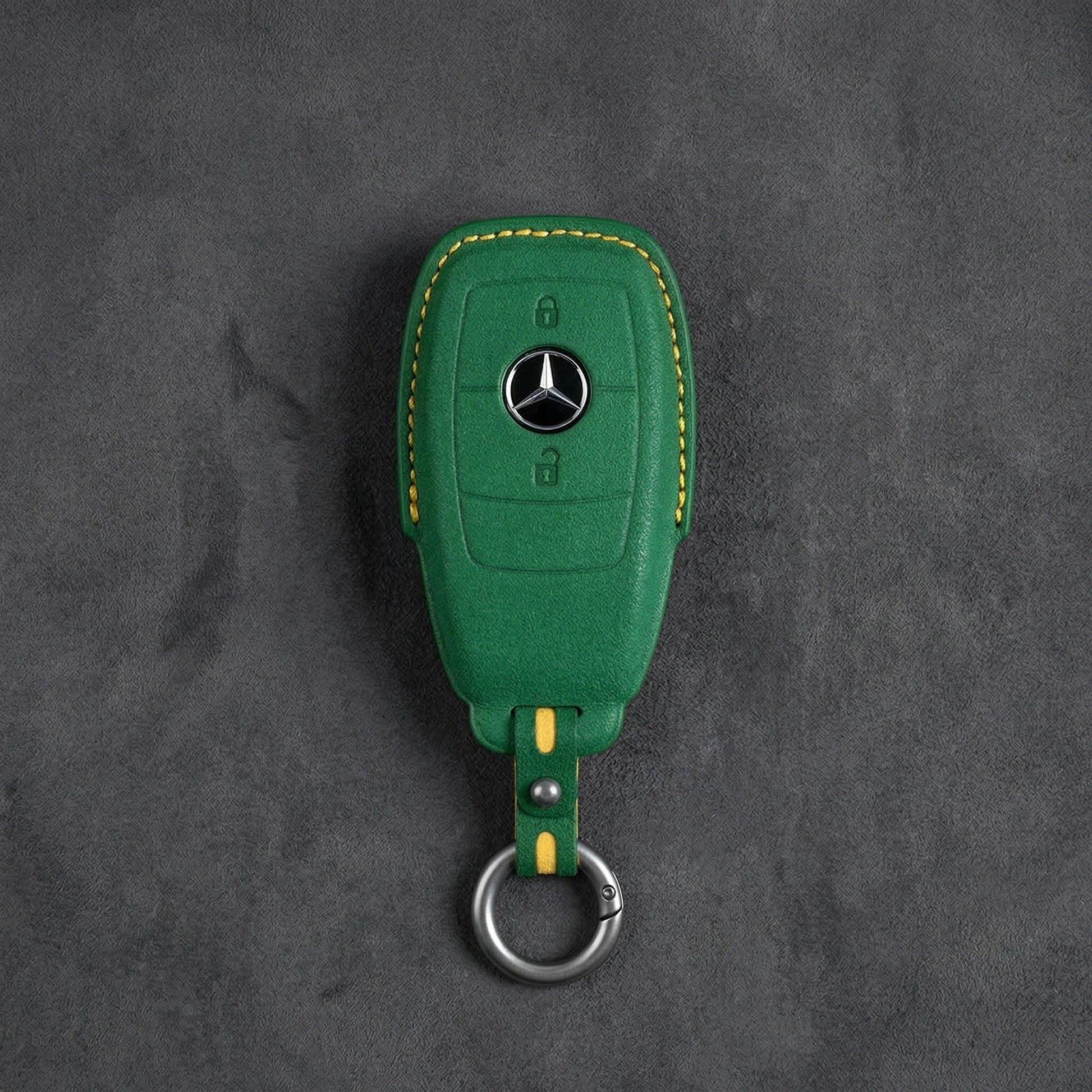 Mercedes - Benz Alcantara Key Fob – Contemporary 2 - Button - Grass green