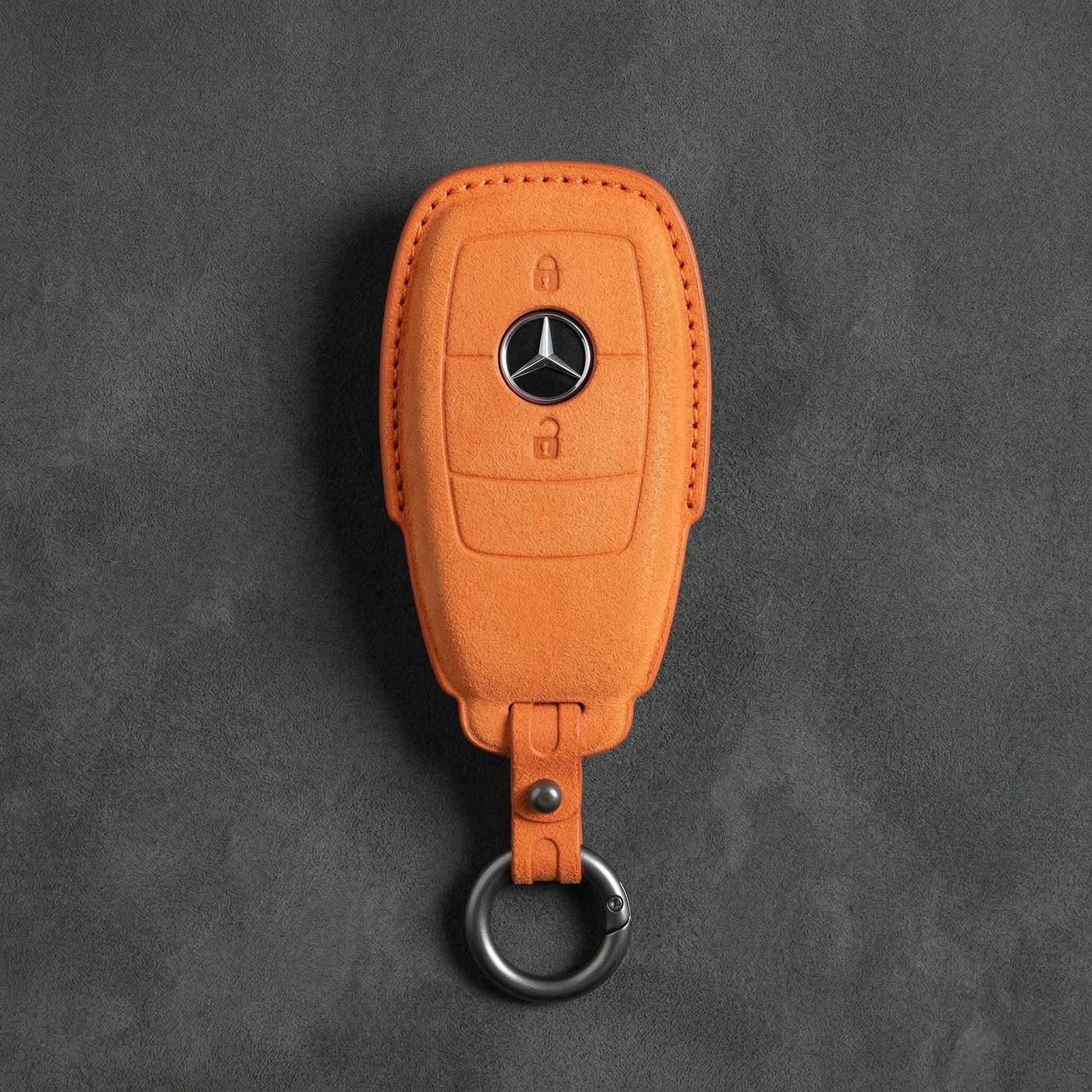 Mercedes - Benz Alcantara Key Fob – Contemporary 2 - Button - Orange