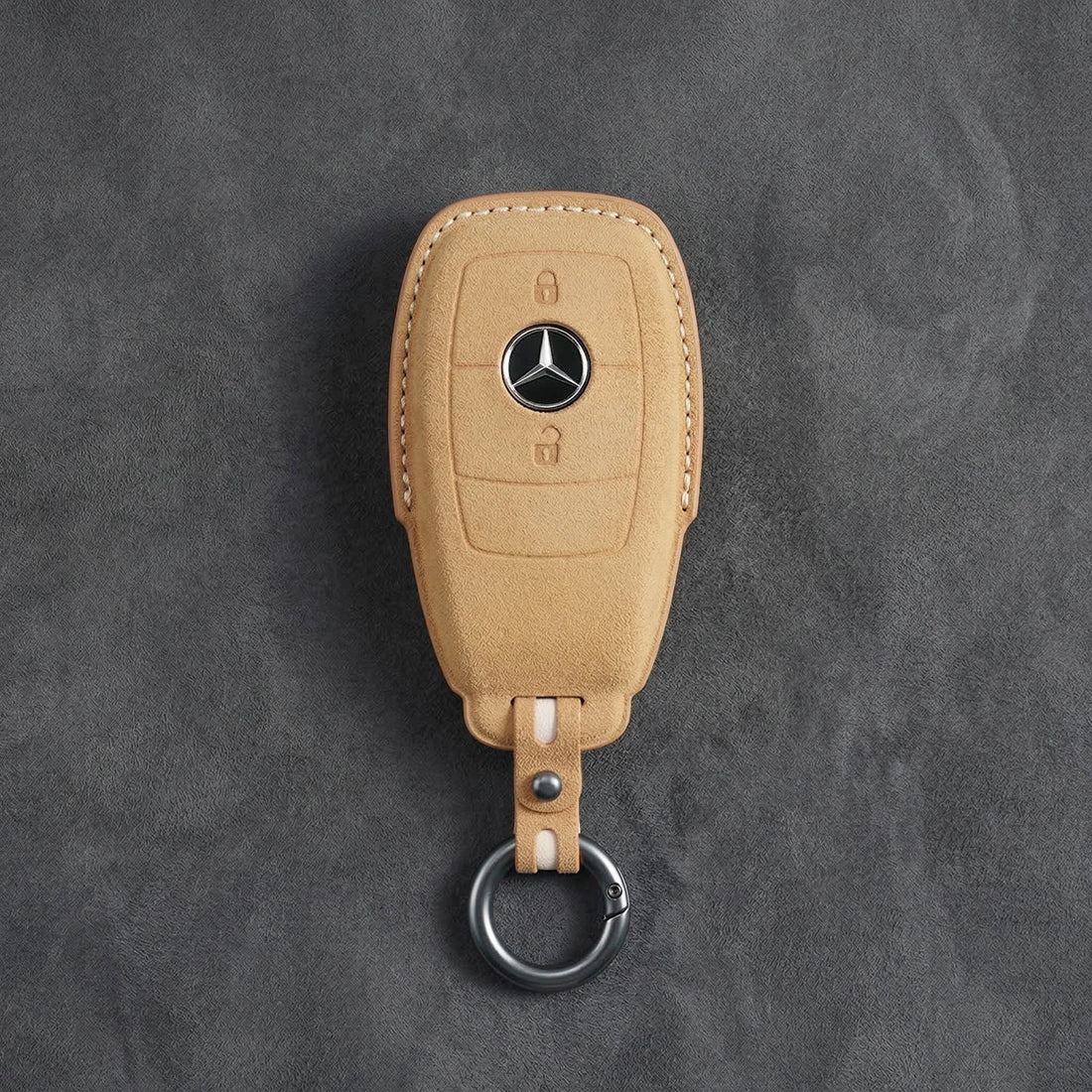 Mercedes - Benz Alcantara Key Fob – Contemporary 2 - Button - Soft brown