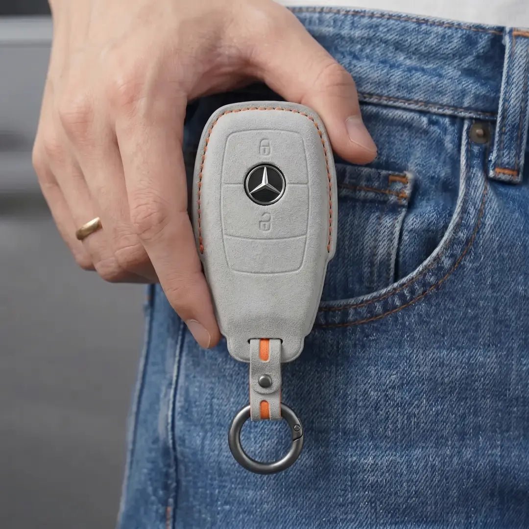 Mercedes - Benz Alcantara Key Fob – Contemporary 2 - Button - White