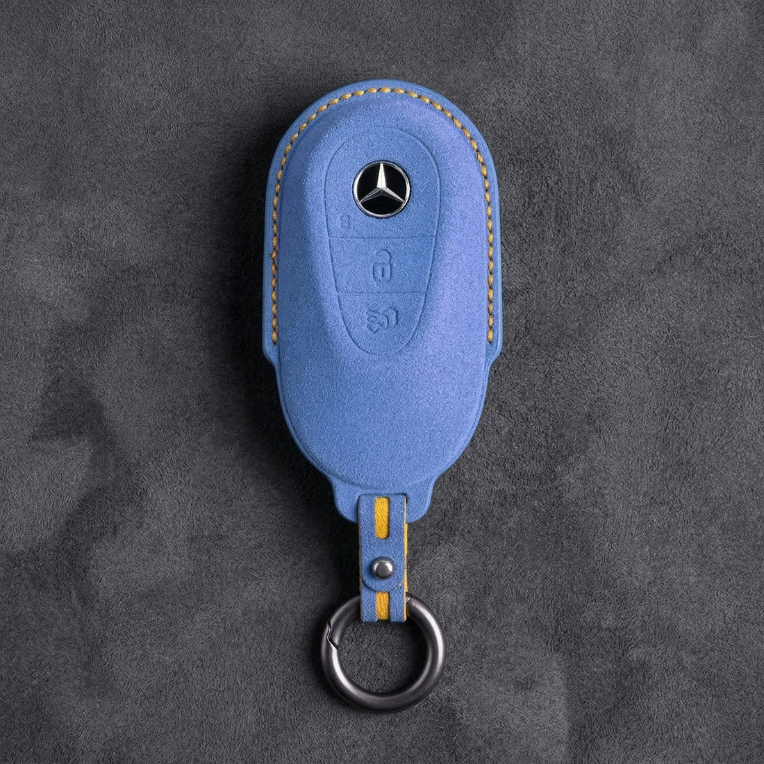 Mercedes - Benz Alcantara Key Fob – Contemporary 3 - Button - Cornflower blue