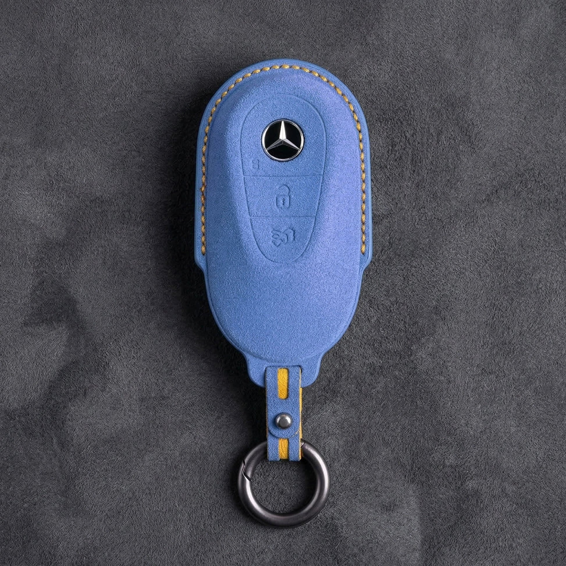 Mercedes - Benz Alcantara Key Fob – Contemporary 3 - Button - Cornflower blue
