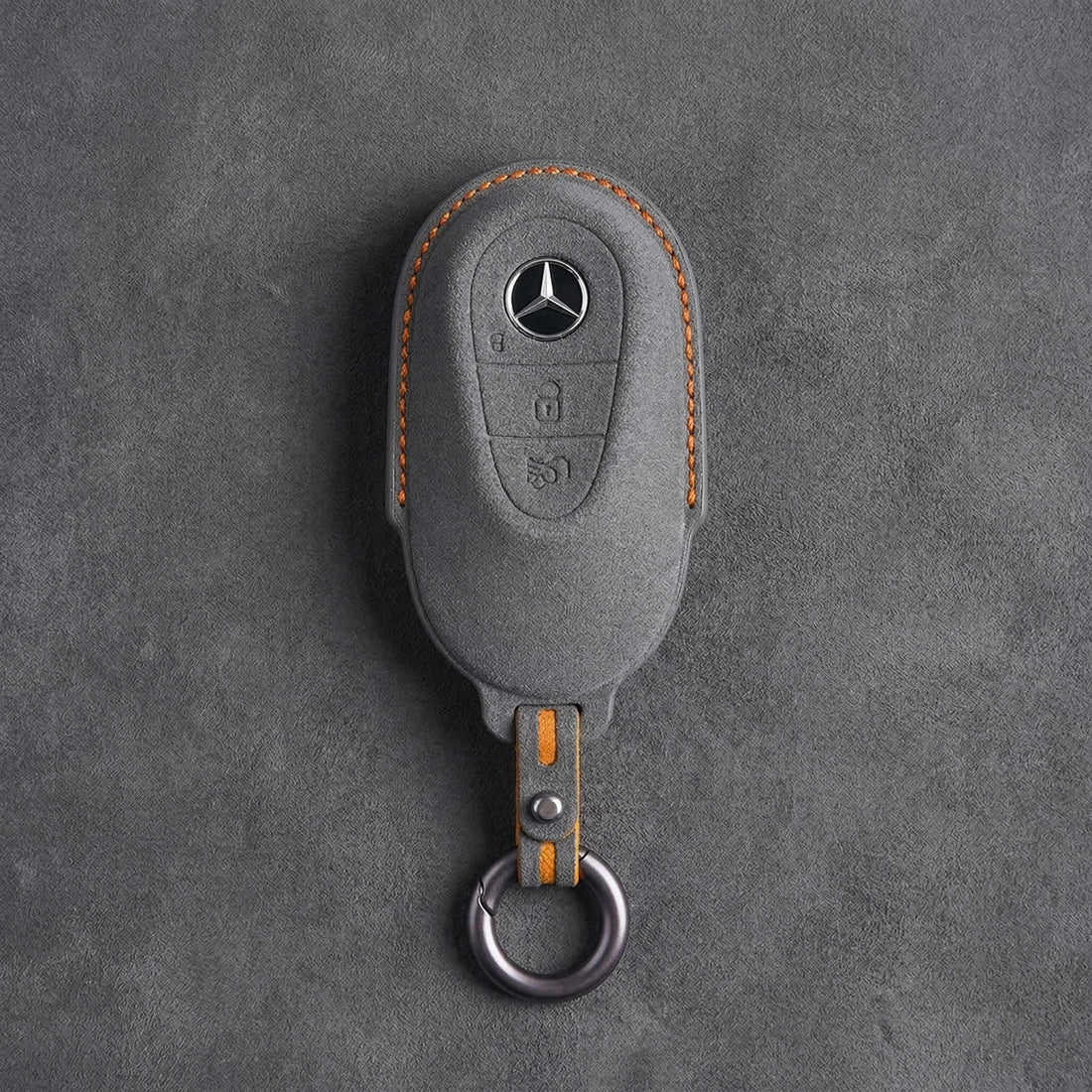 Mercedes - Benz Alcantara Key Fob – Contemporary 3 - Button - Dark gray