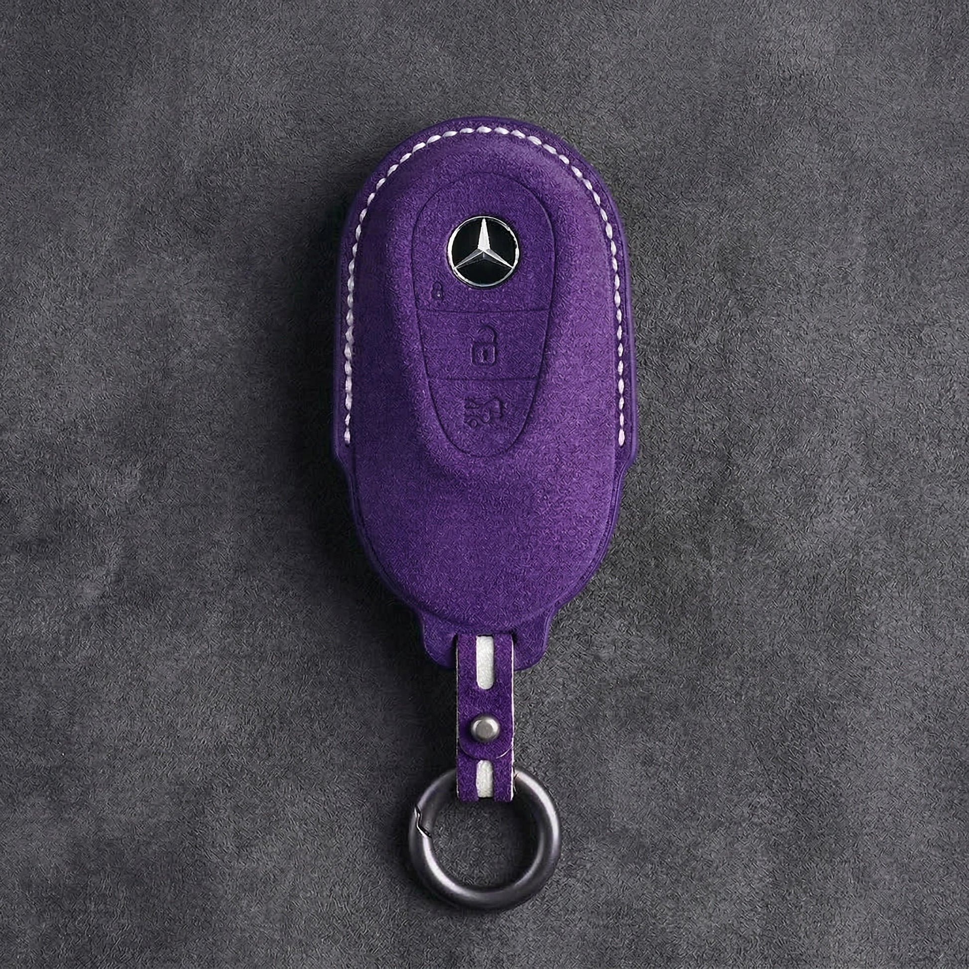Mercedes - Benz Alcantara Key Fob – Contemporary 3 - Button - Dark purple