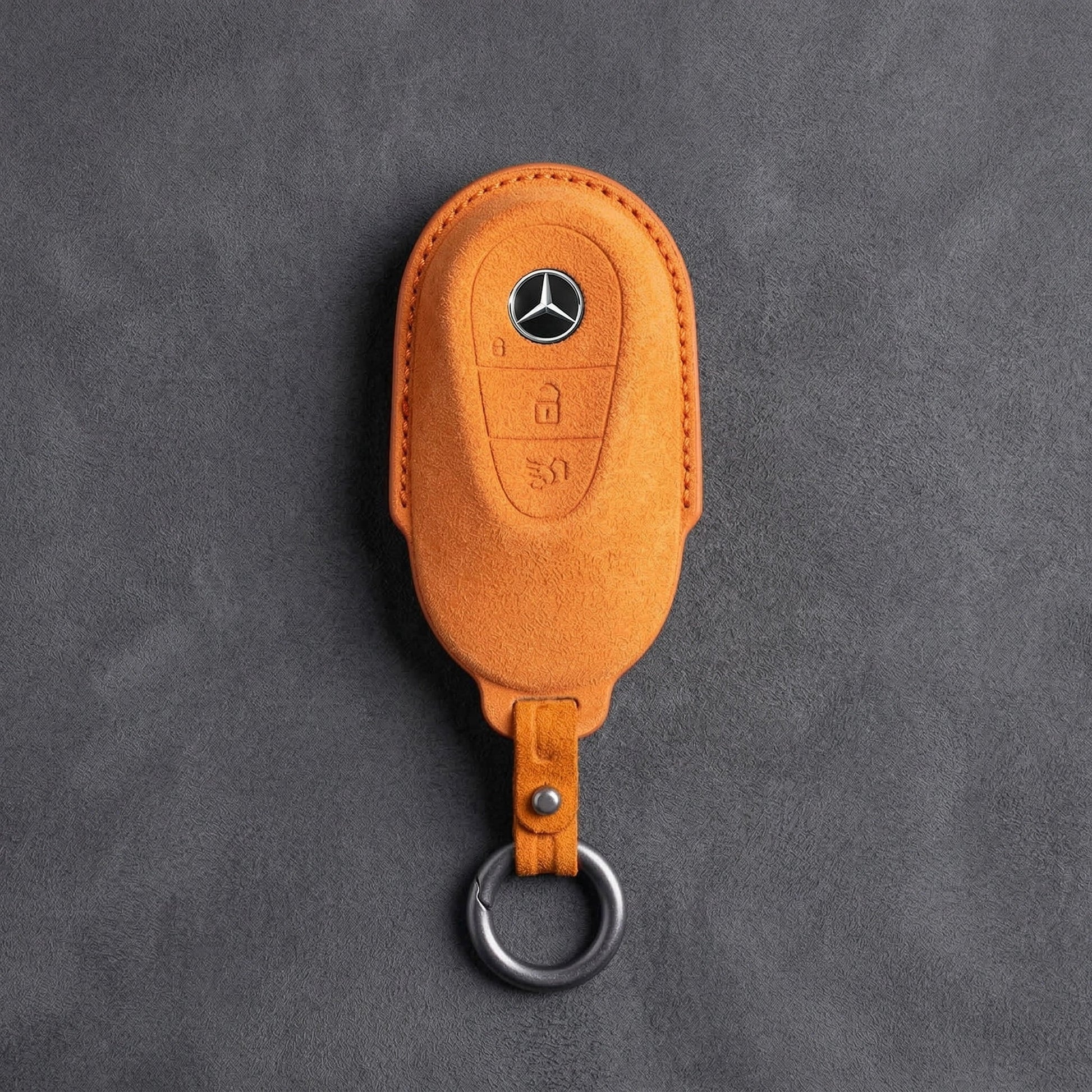 Mercedes - Benz Alcantara Key Fob – Contemporary 3 - Button - Orange