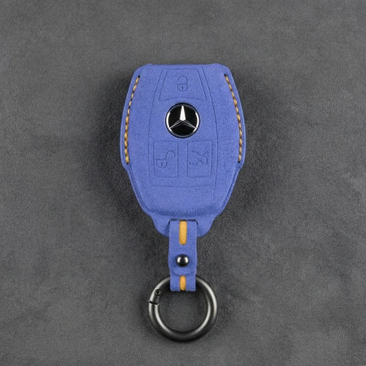 Mercedes - Benz Alcantara Key Fob Cover – Ignition Insert Style - Cornflower blue