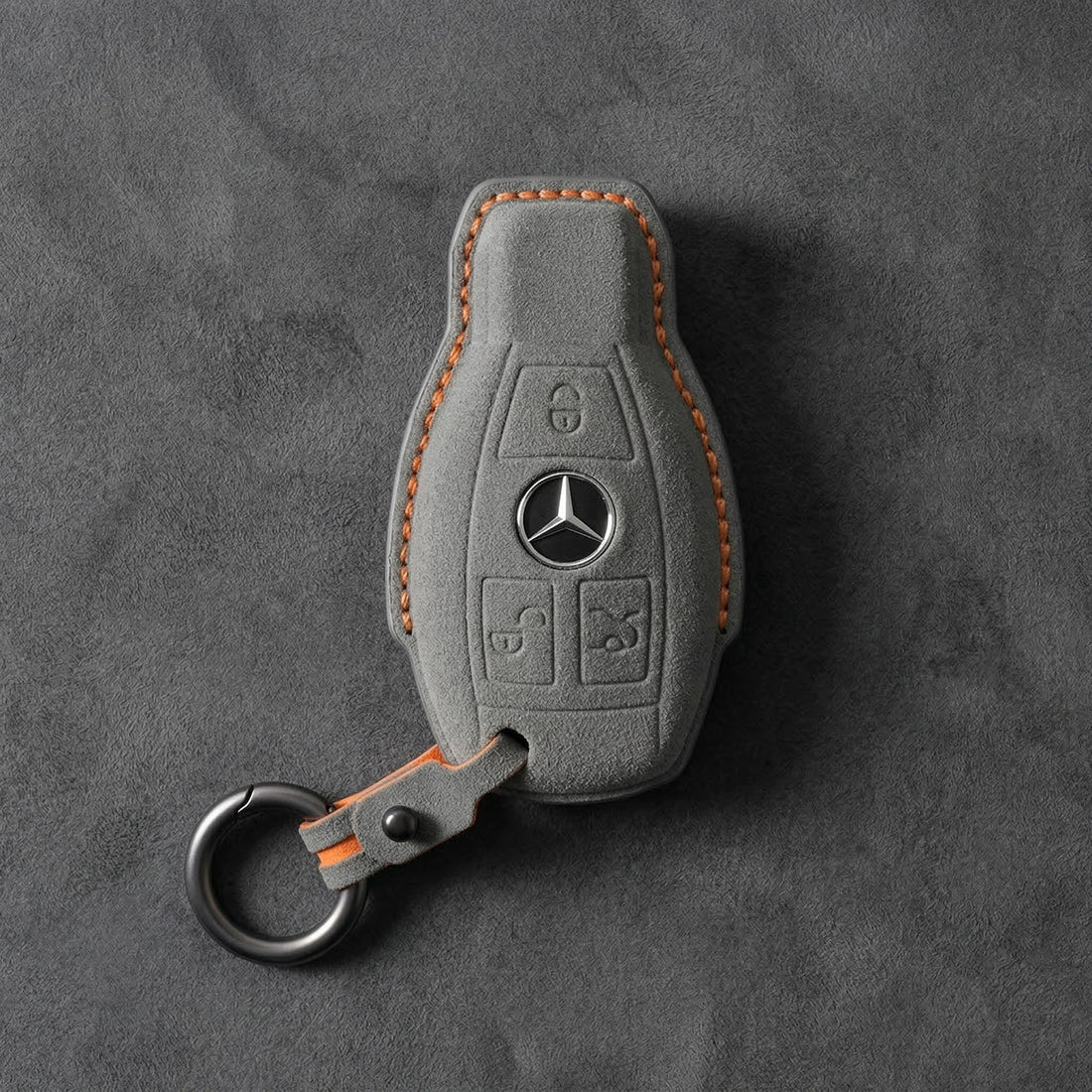 Mercedes - Benz Alcantara Key Fob Cover – Push Start / Keyless Go - Dark gray