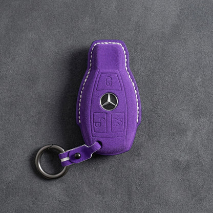 Mercedes - Benz Alcantara Key Fob Cover – Push Start / Keyless Go - Dark purple