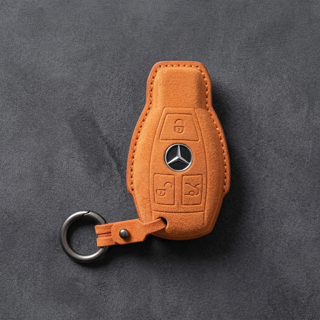 Mercedes - Benz Alcantara Key Fob Cover – Push Start / Keyless Go - Orange