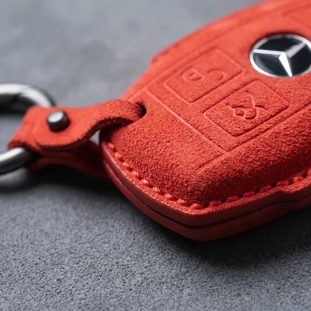 Mercedes - Benz Alcantara Key Fob Cover – Push Start / Keyless Go - Red