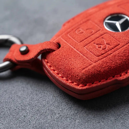 Mercedes - Benz Alcantara Key Fob Cover – Push Start / Keyless Go - Red