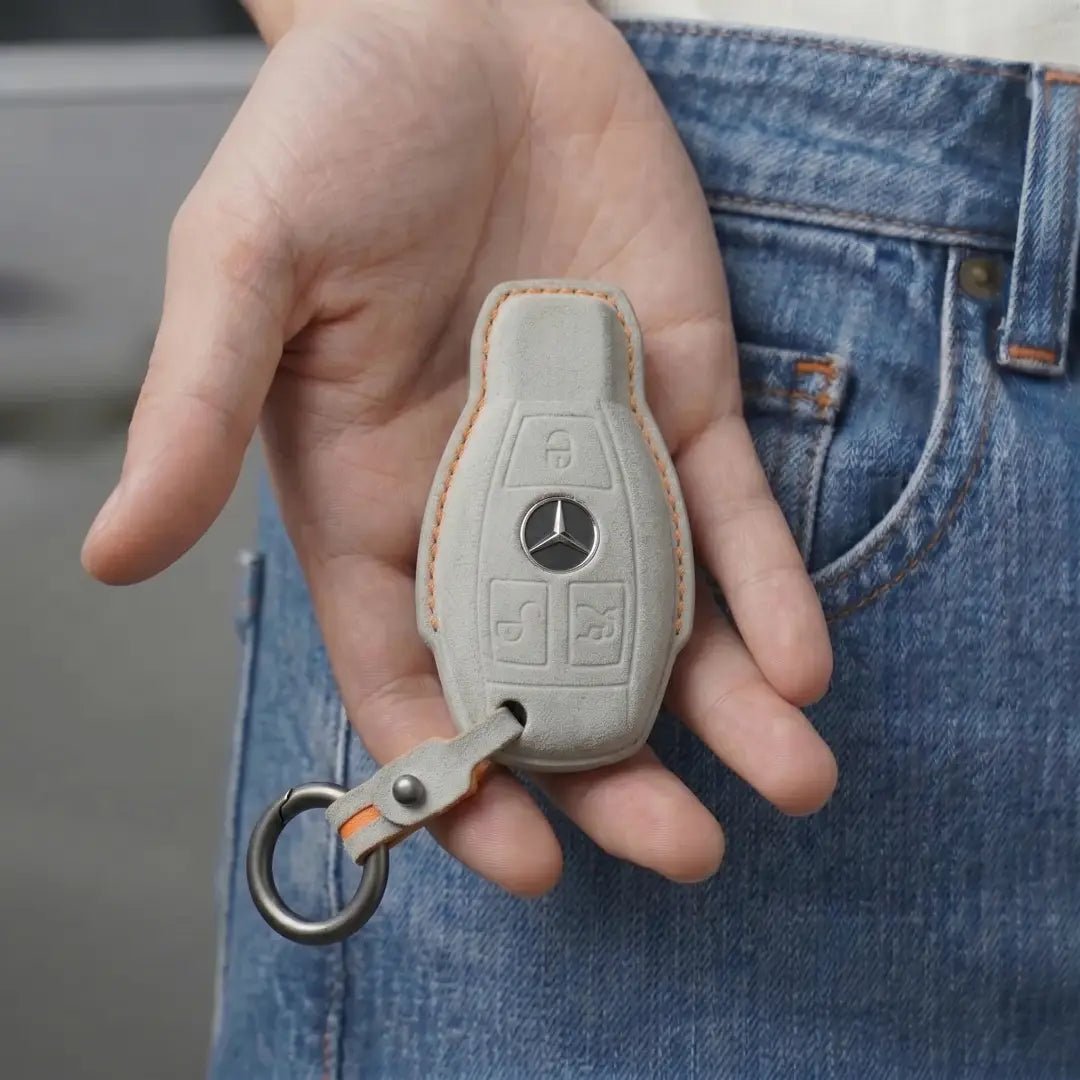 Mercedes - Benz Alcantara Key Fob Cover – Push Start / Keyless Go - White