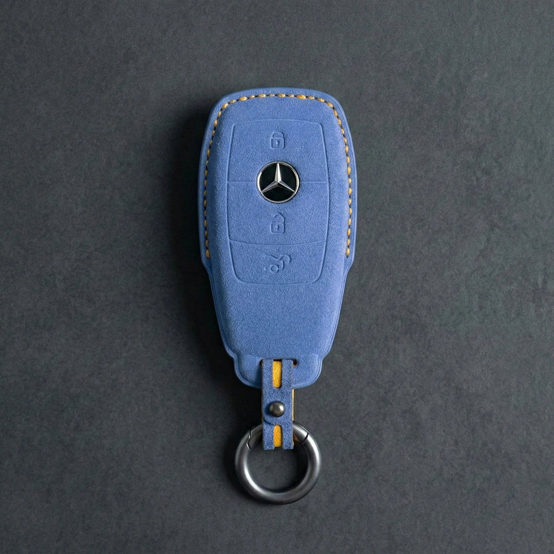 Mercedes - Benz Alcantara Key Fob - Teardrop - Cornflower blue