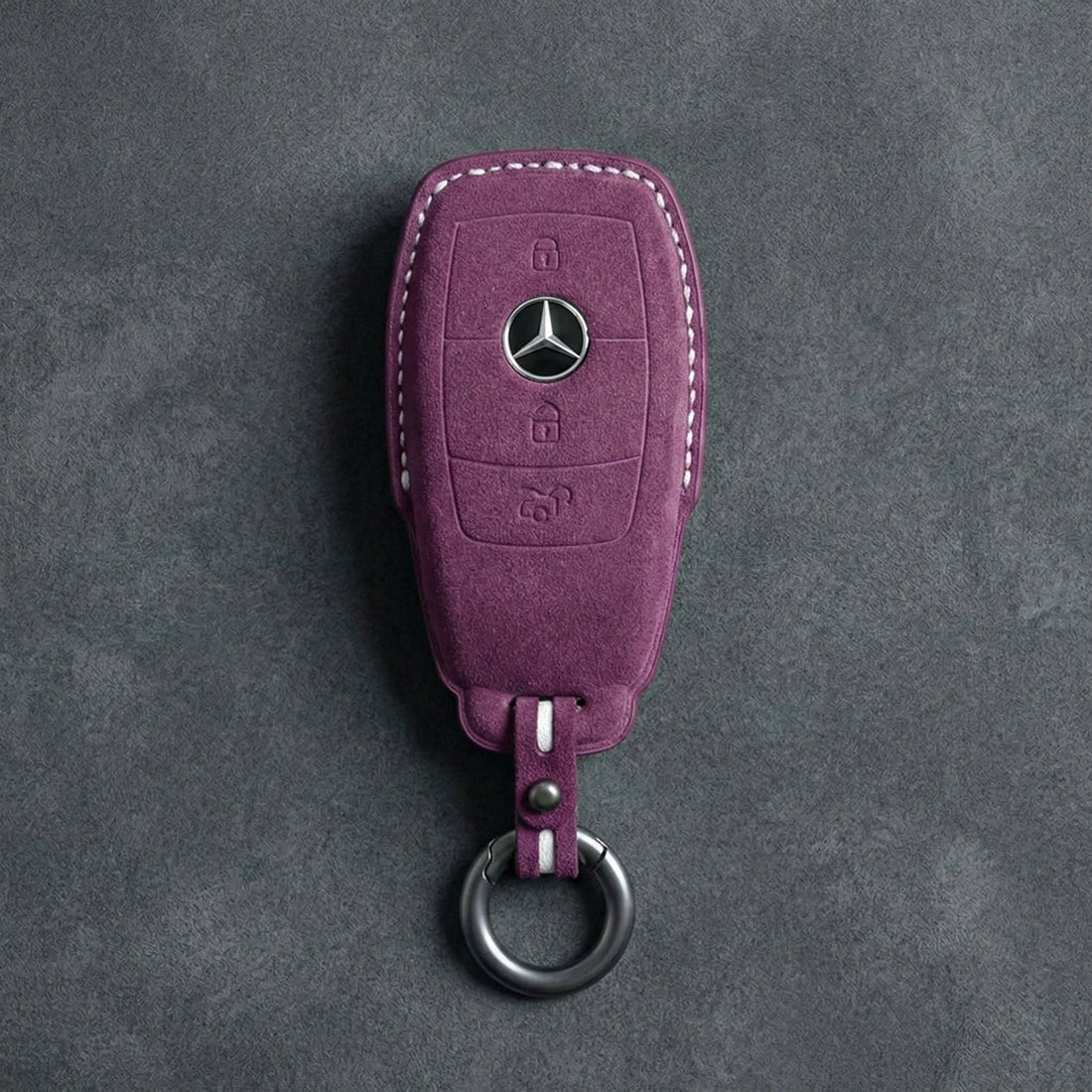 Mercedes - Benz Alcantara Key Fob - Teardrop - Plum purple